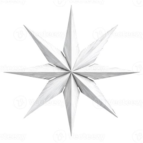 White Wooden Eight Pointed Star Design 55659230 PNG