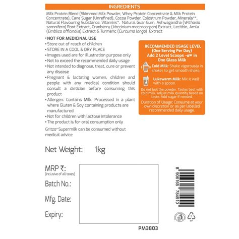 Buy GRITZO SUPERMILK HEIGHT+ (8-12Y GIRLS),10G PROTEIN WITH ZERO ...