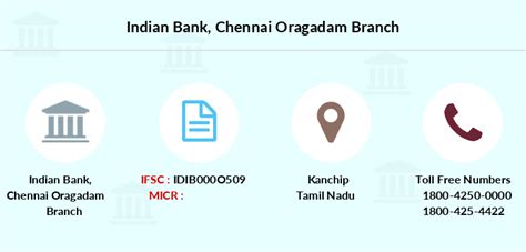 Indian Bank Chennai Oragadam IFSC Code IDIB000O509