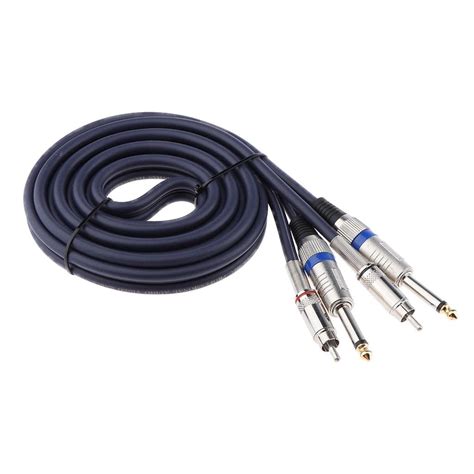 Audio Cable Dual 1/4'' 6.35mm To Dual RCA Phono For Mixer Amplifier 2m ...