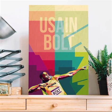 Buy Usain Bolt Printed Wooden Frame Online at Best Price – Bigsmall.in