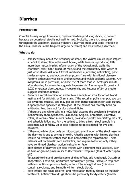 Diarrhea | DOC