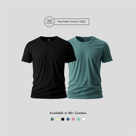 Men’s Round Neck Feather Touch Everyday T-Shirt Combo Pack of 2 in ...
