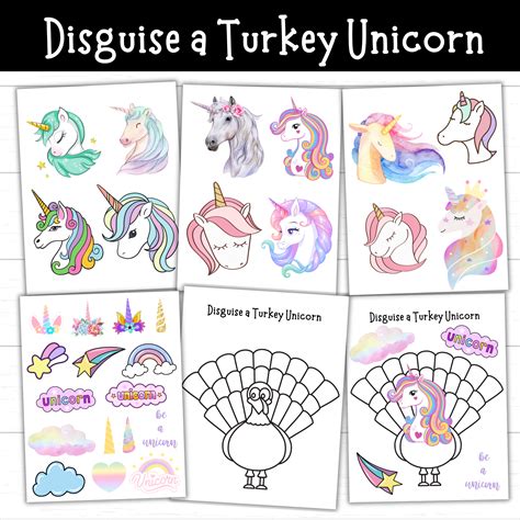 Printable Unicorn Disguise a Turkey - Mom. Wife. Busy Life.