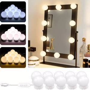 BM Ecom Traders 8 Watts Vanity Lights for Mirror 10 Bulbs Dimmable ...