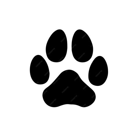 Premium Vector | Black silhouette of a dog paw. Paw print. Footprint ...