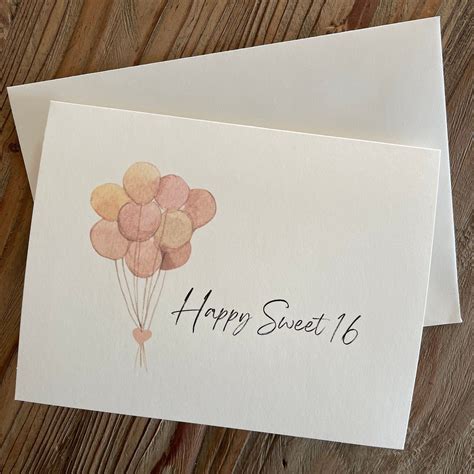 Sweet 16 Birthday Card / Birthday Card for Her / Greeting Card for Her ...