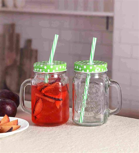 Domingo Hub Glass Mason Jar with Lid & Straw | Coco | Mason Jar with ...