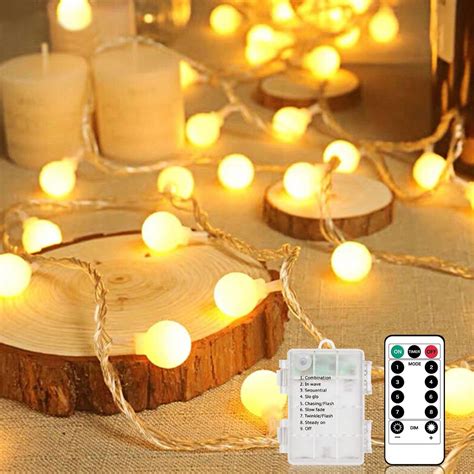 Liyade 100 LED Battery Operated String Lights - Fairy Lights with ...