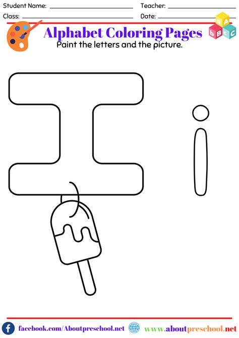 Alphabet Coloring Pages-i - About Preschool
