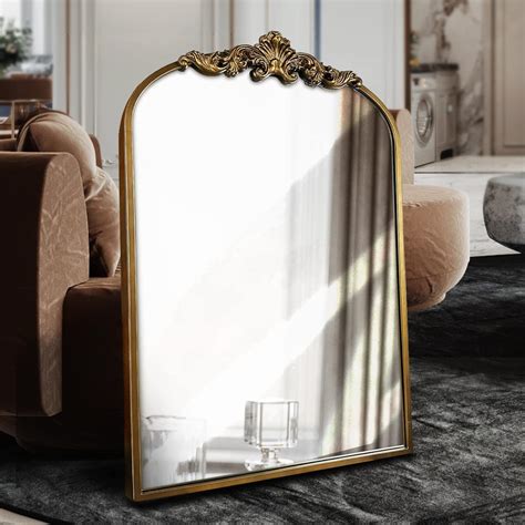Amazon.com: WAMIRRO Arched Gold Mirror,Gold Traditional Vintage Ornate ...