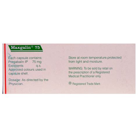 Maxgalin 75 Capsule 10's Price, Uses, Side Effects, Composition ...