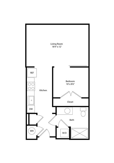 Studio (S1) in Fort Belvoir | 611 sq ft