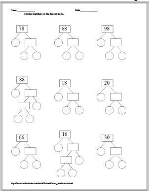 Image result for 4th Grade Factor Tree