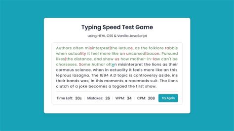 Image result for Design a Typing Speed Test Game Using JavaScript