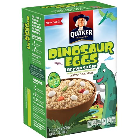 Quaker Instant Oatmeal, Brown Sugar Dinosaur Eggs, 8 Packets - Walmart.com