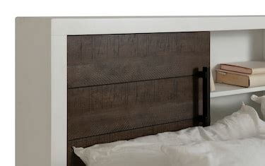 Fusion Queen White & Brown Bookcase Storage Bed | Bob's Discount ...