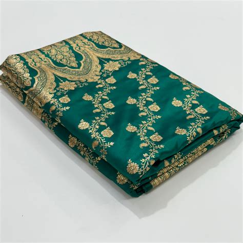 Light Weight Bridal Rama Green Satin Silk Saree – ZAIRA