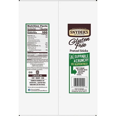 Snyder's of Hanover Gluten-Free Pretzel Sticks 100 Calorie Packs - 24 ...