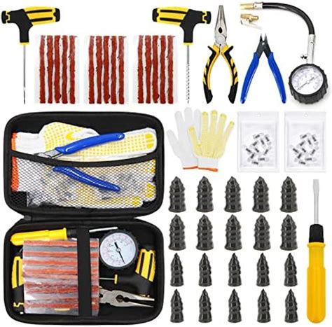 URMECCH Car Tire Repair Tool Kit, Tubeless Tyre Puncture Repair Kit ...