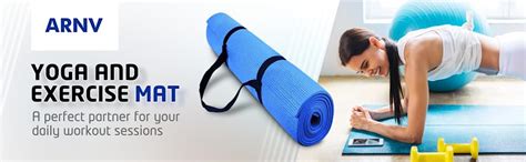 ARNV Yoga and Exercise Mat with Carrying Strap, 8mm (Blue) (Made in ...