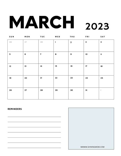 Free Printable March 2023 Calendar: 21 Best Designs!