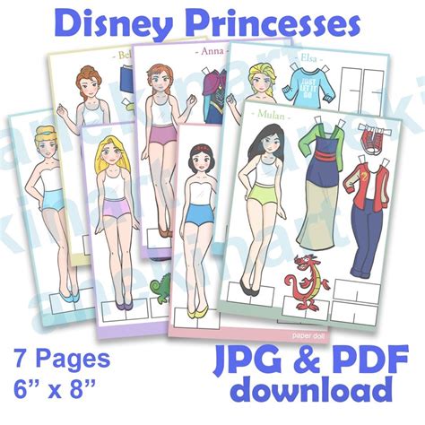 Printable Disney Paper Dolls | Disney Princesses Paper Dolls |dress up ...