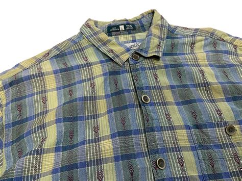 80s ROYAL ROBBINS ロイヤルロビンス 弓矢刺繍織り生地 マドラスシャツ【L】 | BACK IN THE DAYZ.