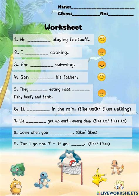 Worksheet of Like 的图像结果