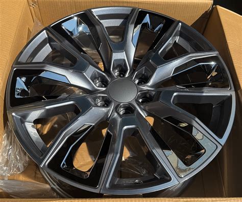 Chevy Gunmetal 22 Inch with Chrome Insert Platinum Replica Wheels