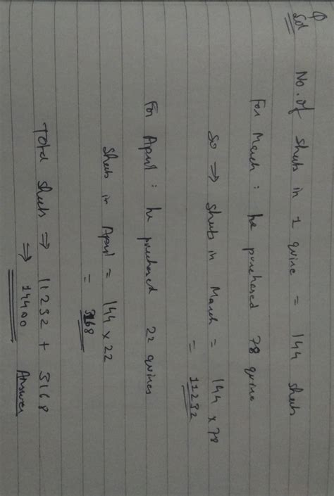 A quire of paper contains 144 sheets. Rahim purchased 78 quires in ...