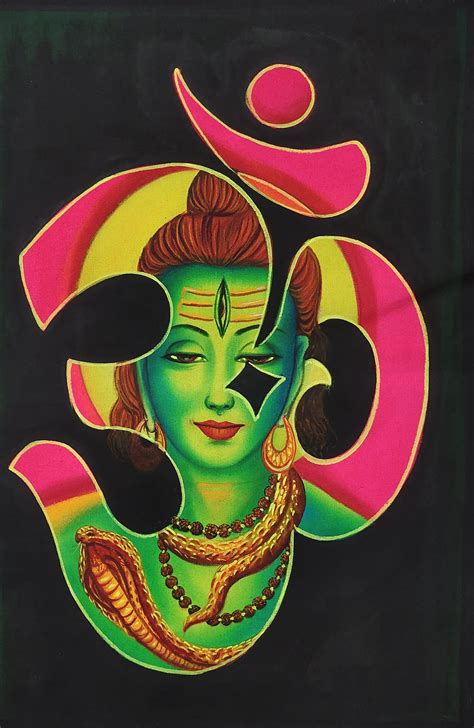 Modern Arts Om Shiva Fluorescent Painting Neon Colour Glow In ...