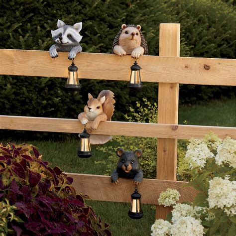 Solar Woodland Critter Fence Sitter | Country Door