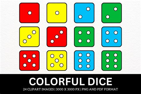 Colorful Dice Cliparts Graphic by atlasart · Creative Fabrica