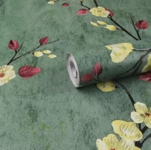 RosaStella 304.8 cm Bottle Green Waterproof Wallpaper Elegant Looking ...
