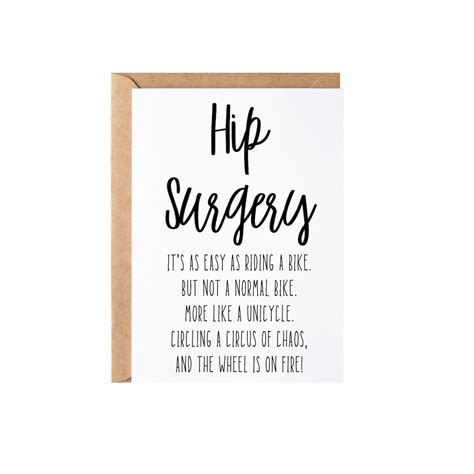 Hip Replacement Card, Hip Surgery Recovery Gift Idea | Funny Get Well Feel Better Soon Hip ...