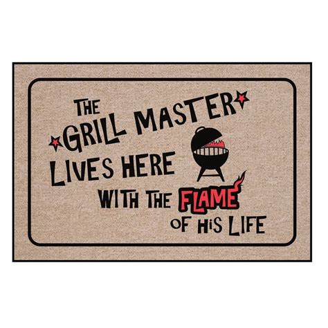 Buy Collections Etc The Grill Master Lives Here With His Flame Doormat ...