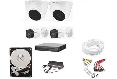 Cp Plus 4 Channal HD DVR 1080p 1Pcs,Outdoor Camera 2.4 MP 2Pcs,Indoor ...