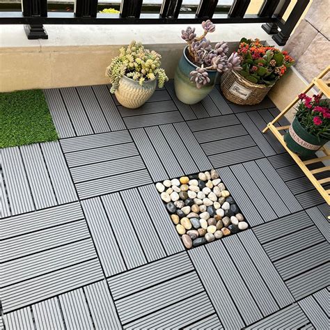 Outdoor Interlocking Plastic Floor Tiles Dropship Patio Interlocking
