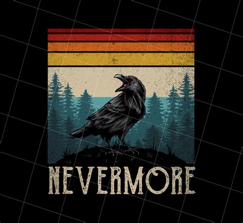 Nevermore Edgar Allan Poe Raven Gift Png, Retro Nevermore, Vintage Gif ...