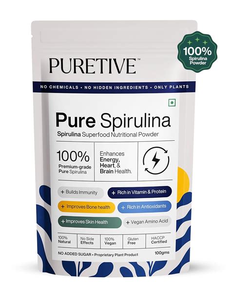 Puretive Spirulina Powder | Superfood for Weight Management & Immunity ...