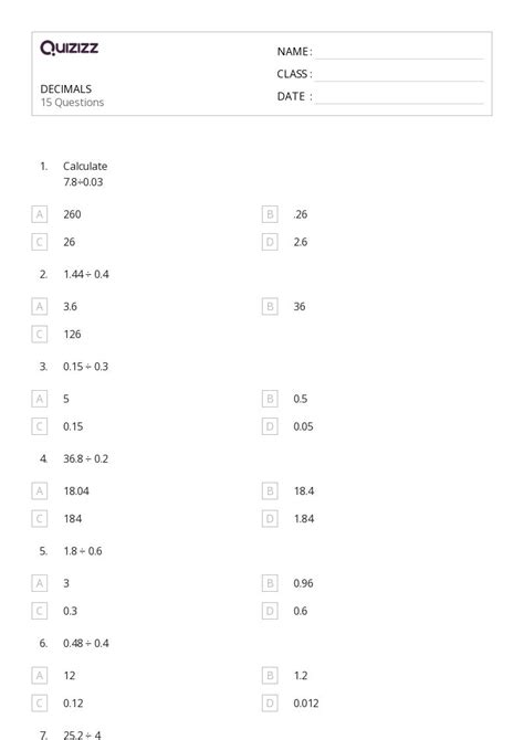50+ Rounding Decimals worksheets for 2nd Class on Quizizz | Free ...