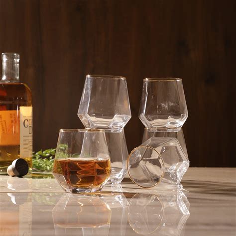 Geometric Whiskey Glass Set Of 6 – The Decor Mart