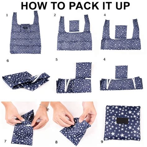 Reusable Foldable Grocery Bags – Eco-Friendly Shopper Tote Bag Folding ...