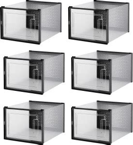 BUCKETLIST BUCKETLIST® Shoe Storage Box,Plastic Stackable Front Opening ...