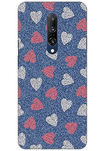 AMEZ Hearts Jeans Pattern Printed Back Cover Phone Case for OnePlus 7 ...