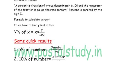 Solved Examples on Percentage - Postalstudy | Post Office Blog ...