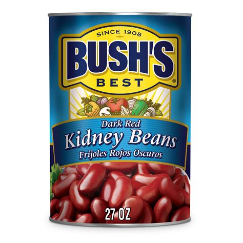 Bush's Dark Red Kidney Beans, Plant-Based Protein, Canned Kidney Beans ...