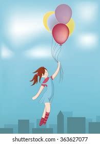 Anime Flying with Balloons 的图像结果