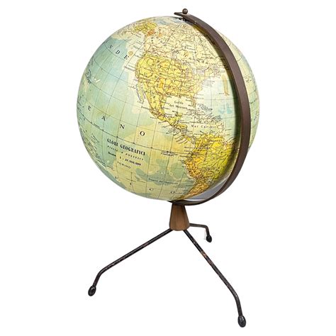 Italian modern Table globe map of the world in metal, 1960s For Sale at 1stDibs